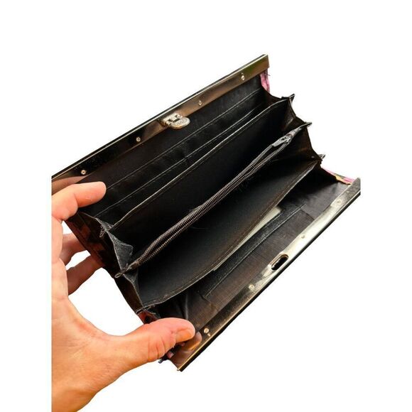 Vintage Pink & Black Leopard Print Clutch Wallet - Picture 4 of 9